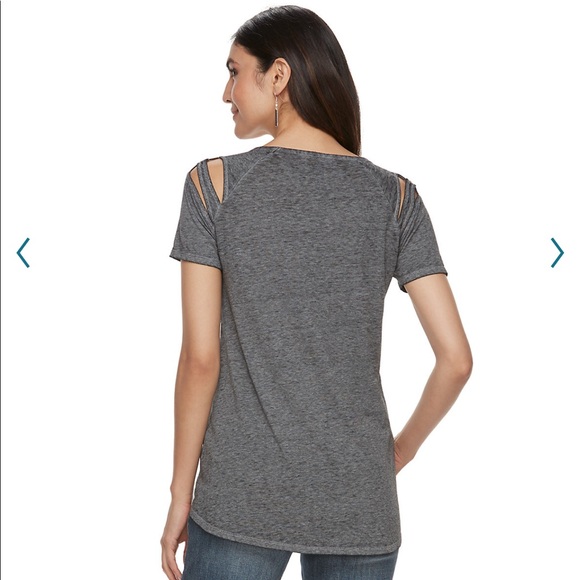 Rock & Republic women’s cutout scoopneck tee - Picture 2 of 11